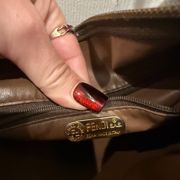 Authentic Fendi bag. Gray suede and leather lining and trim - Picture 6 of 8